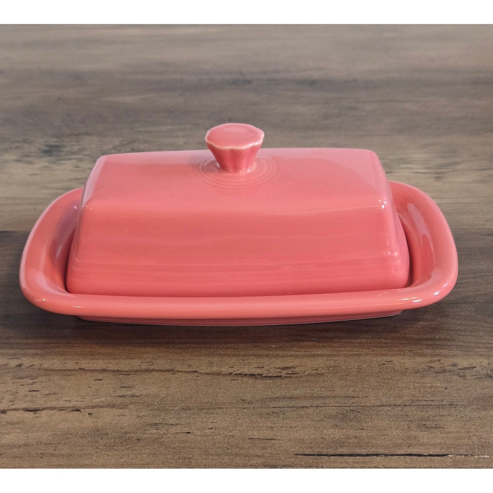 Vintage Fiesta 1/4 Lb Covered Butter Dish Flamingo Homer Laughlin Collection